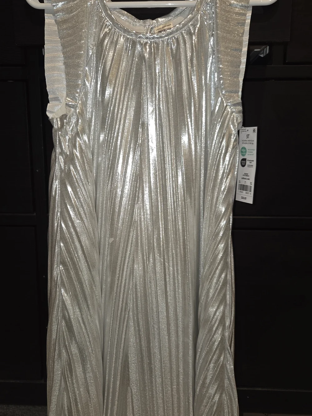 OshKosh B'gosh Silver Metallic Pleated Dress